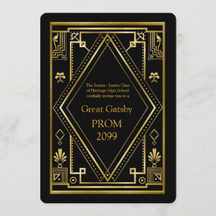 Invitation Bal d'étudiants Supérieur-Junior, grand Gatsby,