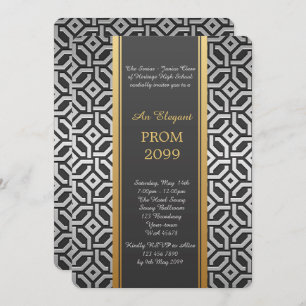 Invitation Bal d'étudiants Supérieur-Junior, or argenté