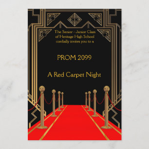 Invitation Bal d'étudiants Supérieur-Junior, style de Gatsby,