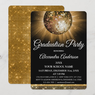 Invitation Bal Disco Gold 2019 du Graduation Party