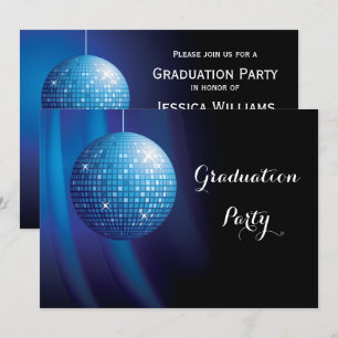 Invitation Bal Disco Party Blue Party