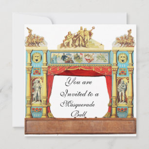 Invitation BAL MASQUÉ DU MARDI GRAS MASQUES THÉÂTRE Blanc