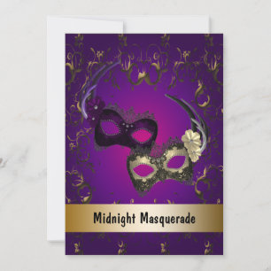Invitation Bal masqué Mardi Gras