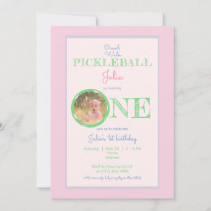 Invitation Balade en pintade rose Thème 1er anniversaire