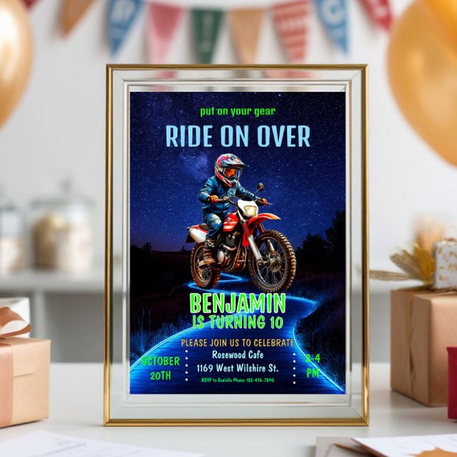 Invitation Balade sur le dessus - Motocross/Moto Thème Annive (Créateur téléchargé)