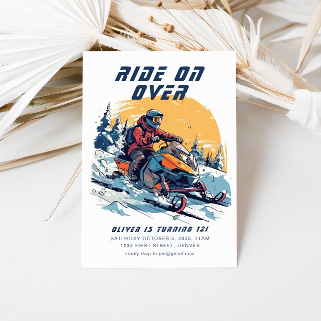 Invitation Balade sur le surf de snowboard fête d'anniversair (Créateur téléchargé)
