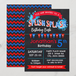 Invitation Balayage scintillant Anniversaire Bassin Rouge Bla