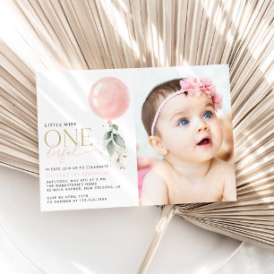 Invitation Balcon rose, Eucalyptus, Verdure, Premier Annivers