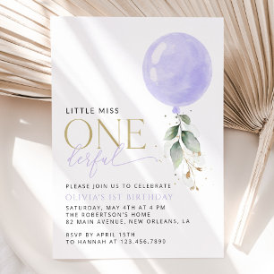 Invitation Balcon Violet, Verdure, Feuillage, Premier Anniver