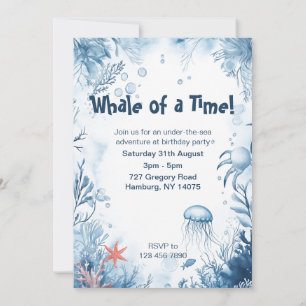 Invitation Baleine d'un Anniversaire de enfant de l'océan