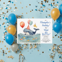 Baleine d'un bon temps Anniversaire d'un garçon