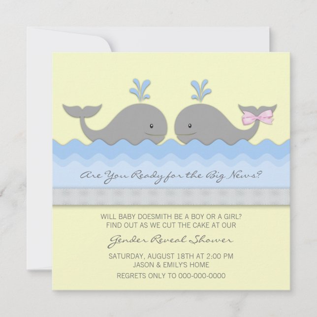 Invitation Baleine Genre Reveal Party (Devant)