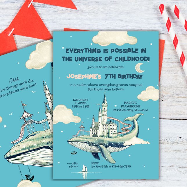 Invitation Baleine Magic Vol 2 fête d'anniversaire (Créateur téléchargé)