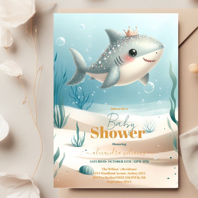 Invitation Baleine mignonne sous le Baby shower marin (Créateur téléchargé)