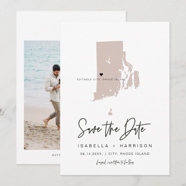 Invitation Balise bagage de QUINN Blush Rhode Island Enregist (Devant / Derrière)