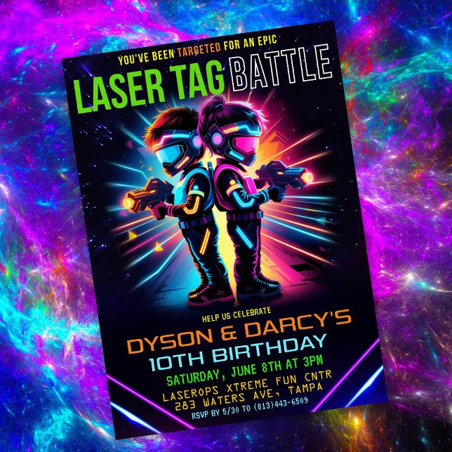 Invitation Balise laser enfant Anniversaire (Créateur téléchargé)