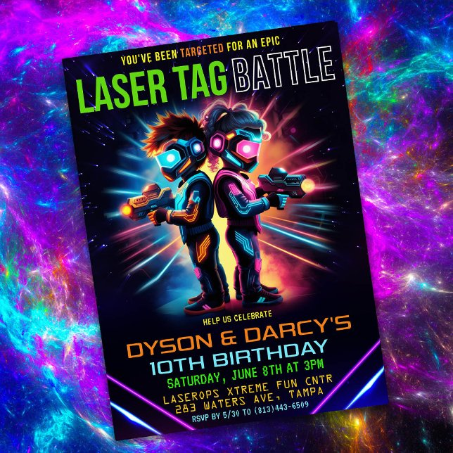 Invitation Balise laser enfant Anniversaire (Créateur téléchargé)