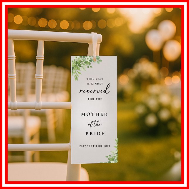 Invitation Balise Sage Green Réservé Siège Mariage Chaise (Créateur téléchargé)