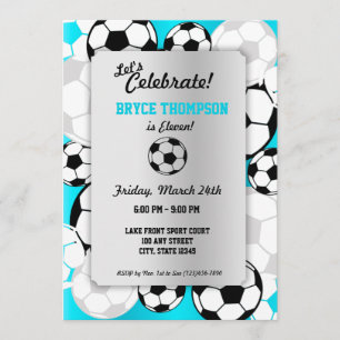 Invitation Balle de football fête d'anniversaire