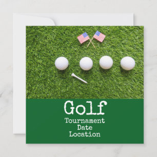 Invitation Balle de golf avec tournoi de golf du drapeau amér