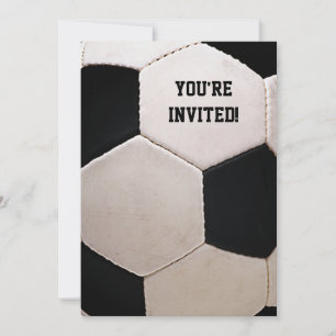 Invitation Balle de soccer blanche et noire