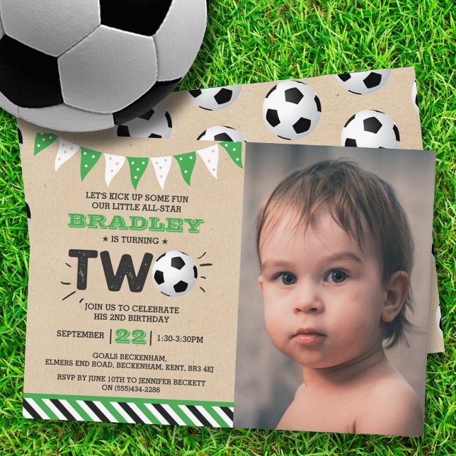 Invitation Balle de soccer étoile 2e anniversaire Photo (Créateur téléchargé)