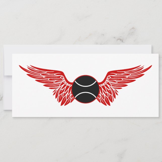 Invitation balle de tennis ailée (Devant)