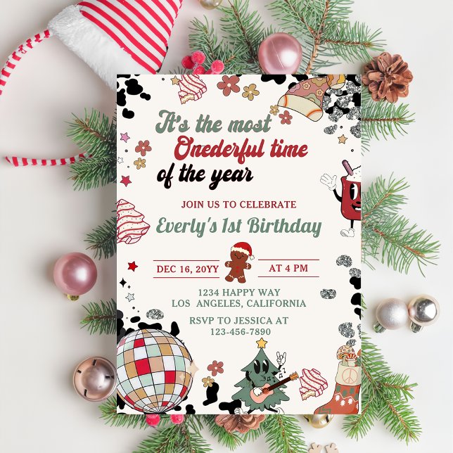 Invitation Balle Disco de Noël Anniversaire (Créateur téléchargé)