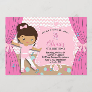 Invitation Ballerina Anniversaire des chaussures de ballet Pi