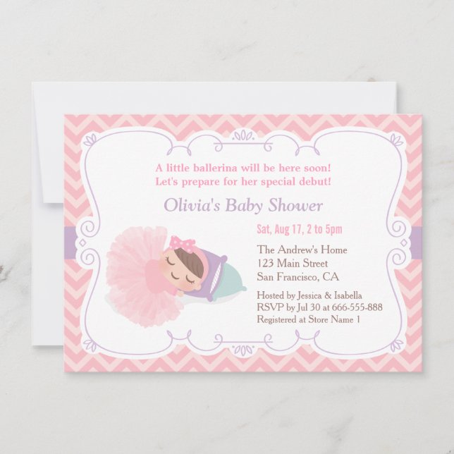Invitation Ballerina Baignoire Baignoire fille Douche (Devant)