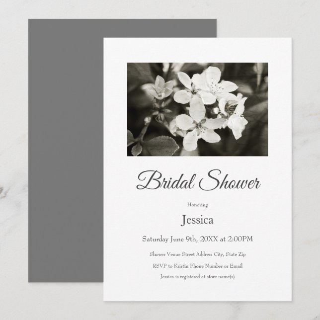 Invitation Ballerina Blossoms Vintages (Devant / Derrière)