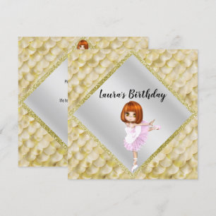 Invitation Ballerina Cute Anniversaire Fête d'INVITATION sirè
