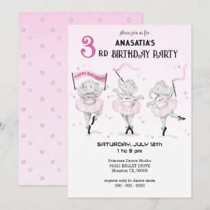 Invitation Ballerina Elephant Dance Considérant