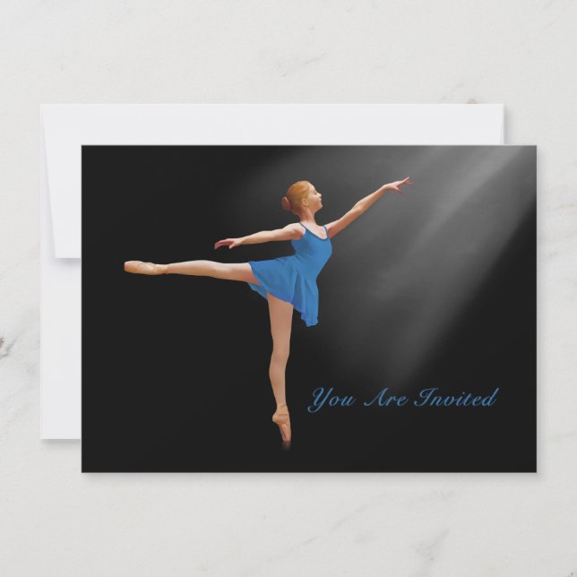 Invitation, Ballerina in Arabesque, Customizable Invitation (Front)