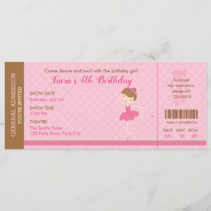 Invitation Ballerina (Invitations de ballet) rose