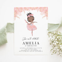 Ballerina noire en Robe rose Fleur Anniversaire