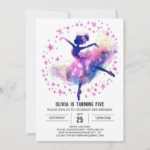 Invitation Ballerina pour enfants à imprimer Anniversaire