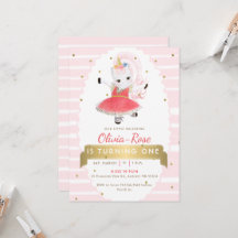 Ballerina rose mignonne Unicorn Gold Girl Annivers