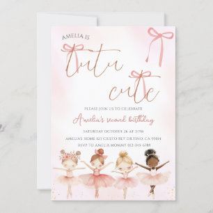 Invitation Ballerina rose Tutu mignonne Anniversaire