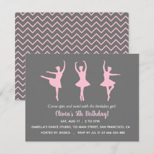 Invitation Ballerina Silhouette Filles Anniversaire