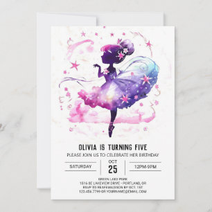 Invitation Ballerina Whimsical Personnalisé Anniversaire