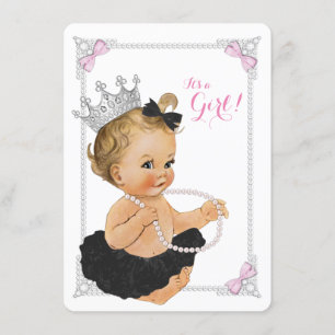 Invitation Ballerine de princesse élégante Tutu Perle Baby Sh