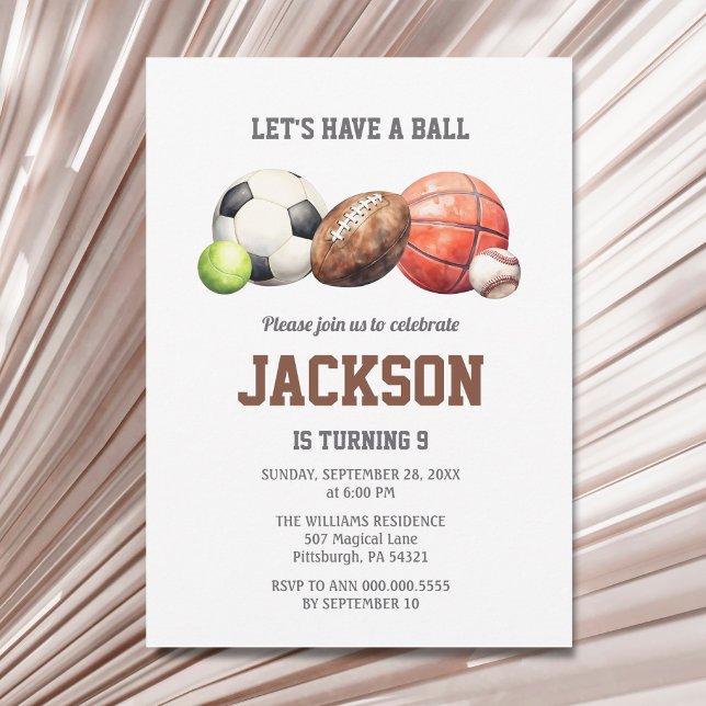 Invitation Balles de sport Faisons un bal Tous les sports (Créateur téléchargé)