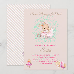 Invitation Ballet Animaux Fête d'anniversaire
