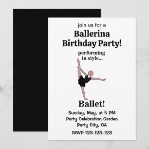 Invitation Ballet En Style Ballerina Anniversaire