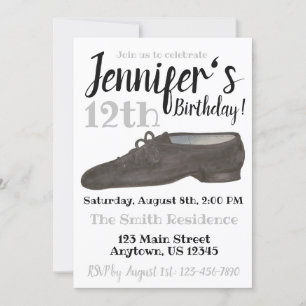 Invitation Ballet Slipper Danse Chaussure Anniversaire Fête C
