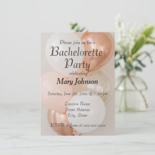 Invitation Balloirs rose et blanc Bachelorette