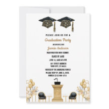 Ballon d'aquarelle et casquette Graduation Party