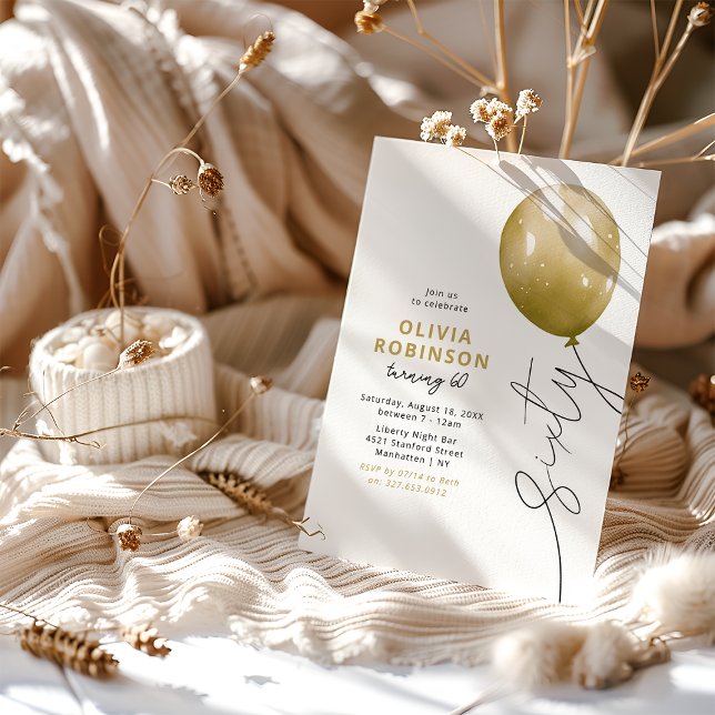 Invitation Ballon Doré Branché 60e Anniversaire (Créateur téléchargé)