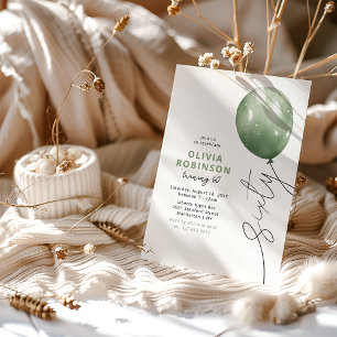 Invitation Ballon Vert Tendance 60e Anniversaire